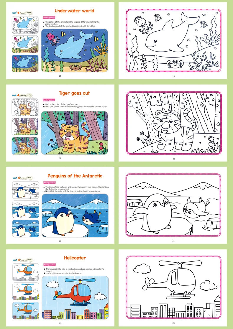 Graffiti Coloring Book, Fun Coloring Book, Cartoon Animal Drawing Book, Children's Coloring Book, Suitable for Children Aged 3-8