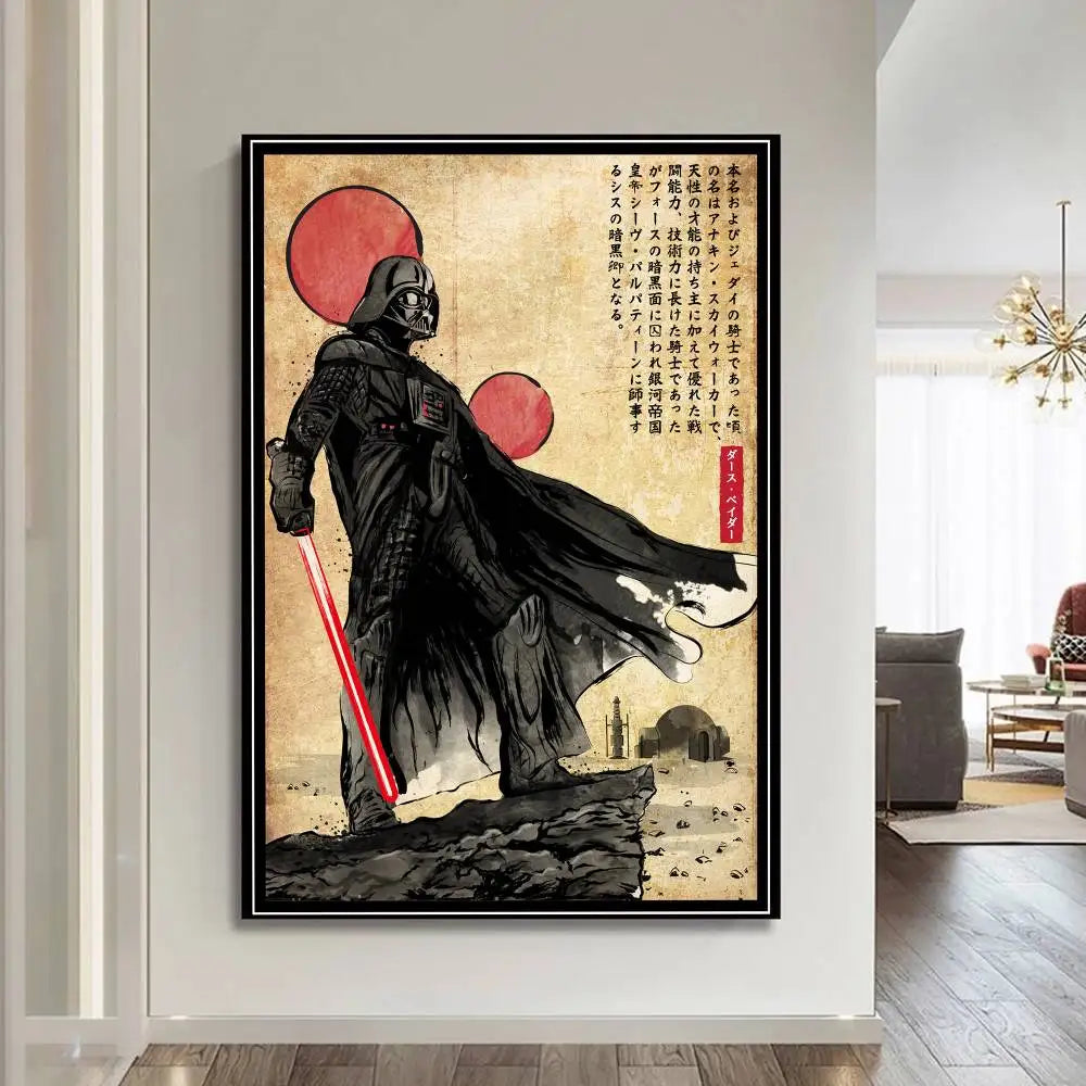 S-Star W-Wars Film Whitepaper Poster Fancy Wall Sticker For Living Room Bar Decoration Aesthetic Art Wall Painting