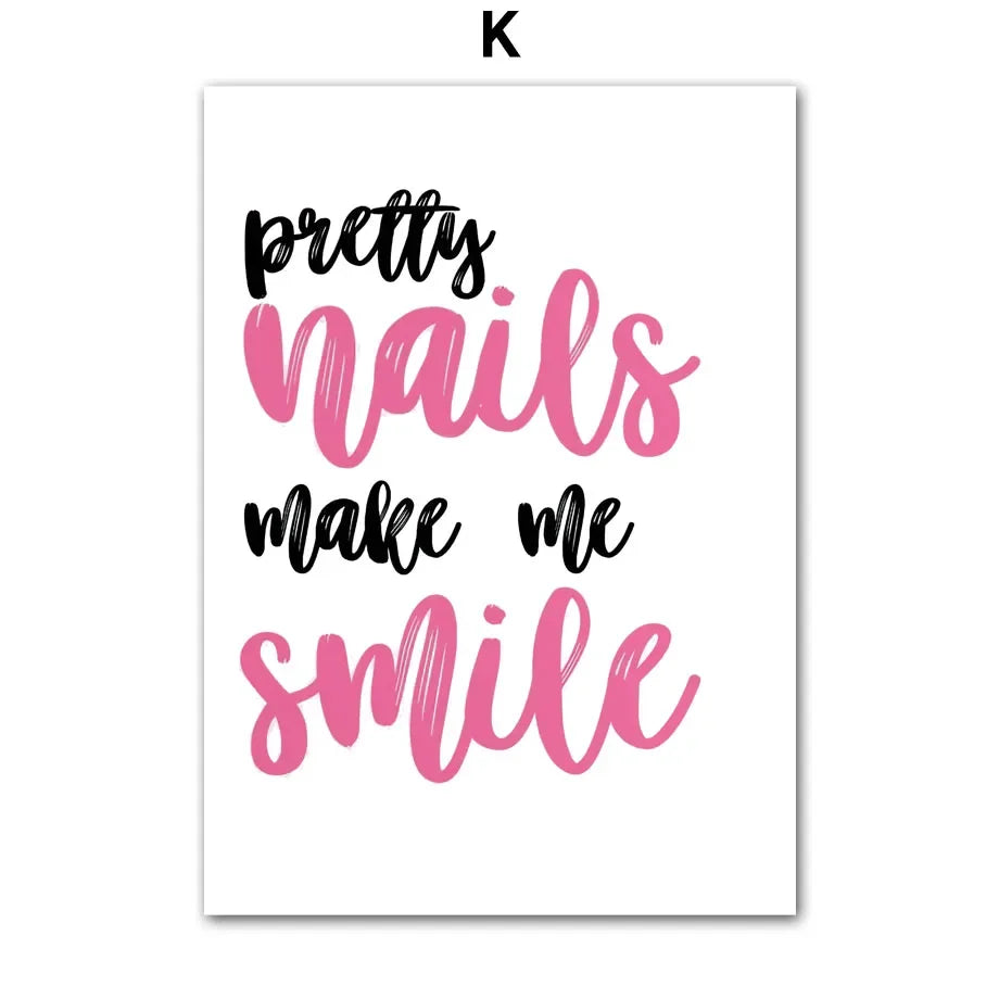 Nail Themed Printed Art Posters