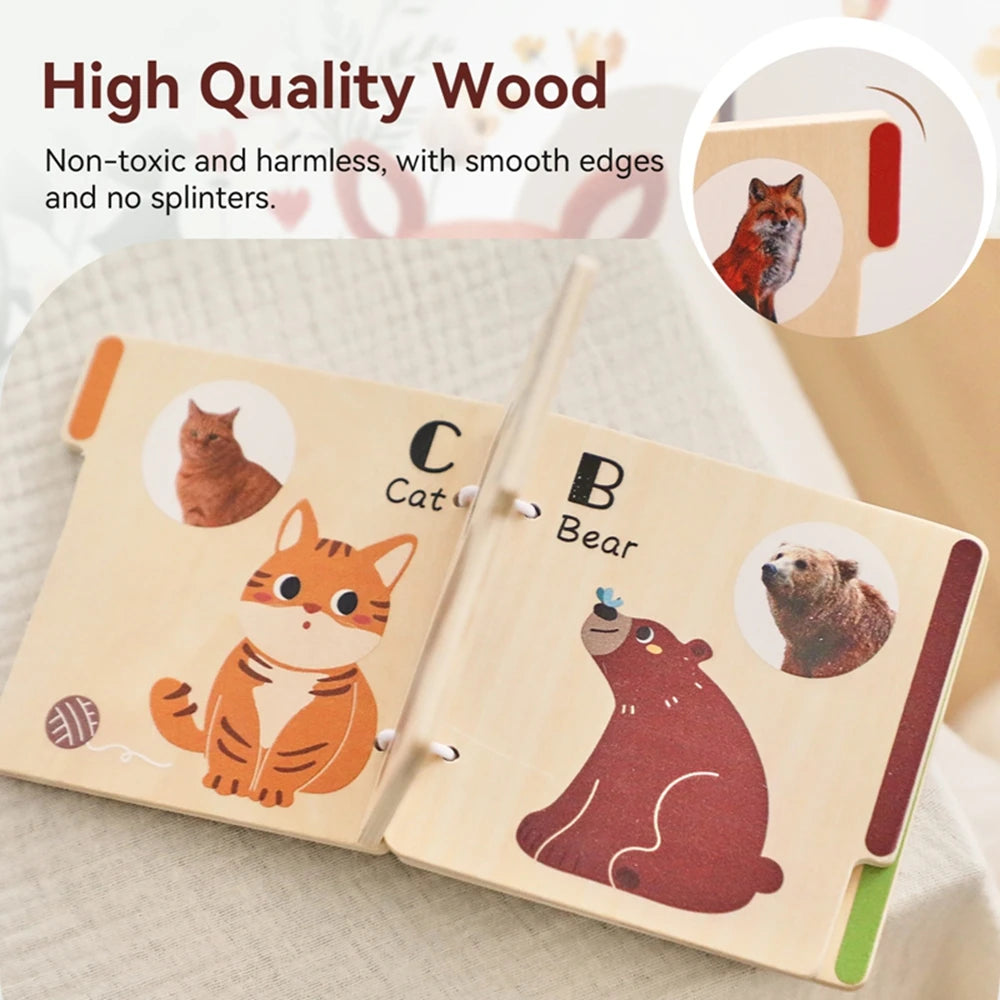 Montessori Educational Learning Book Kids Toy Animal Flap Picture Book Kids Reading Book Toys Baby Learn Animal Books in English