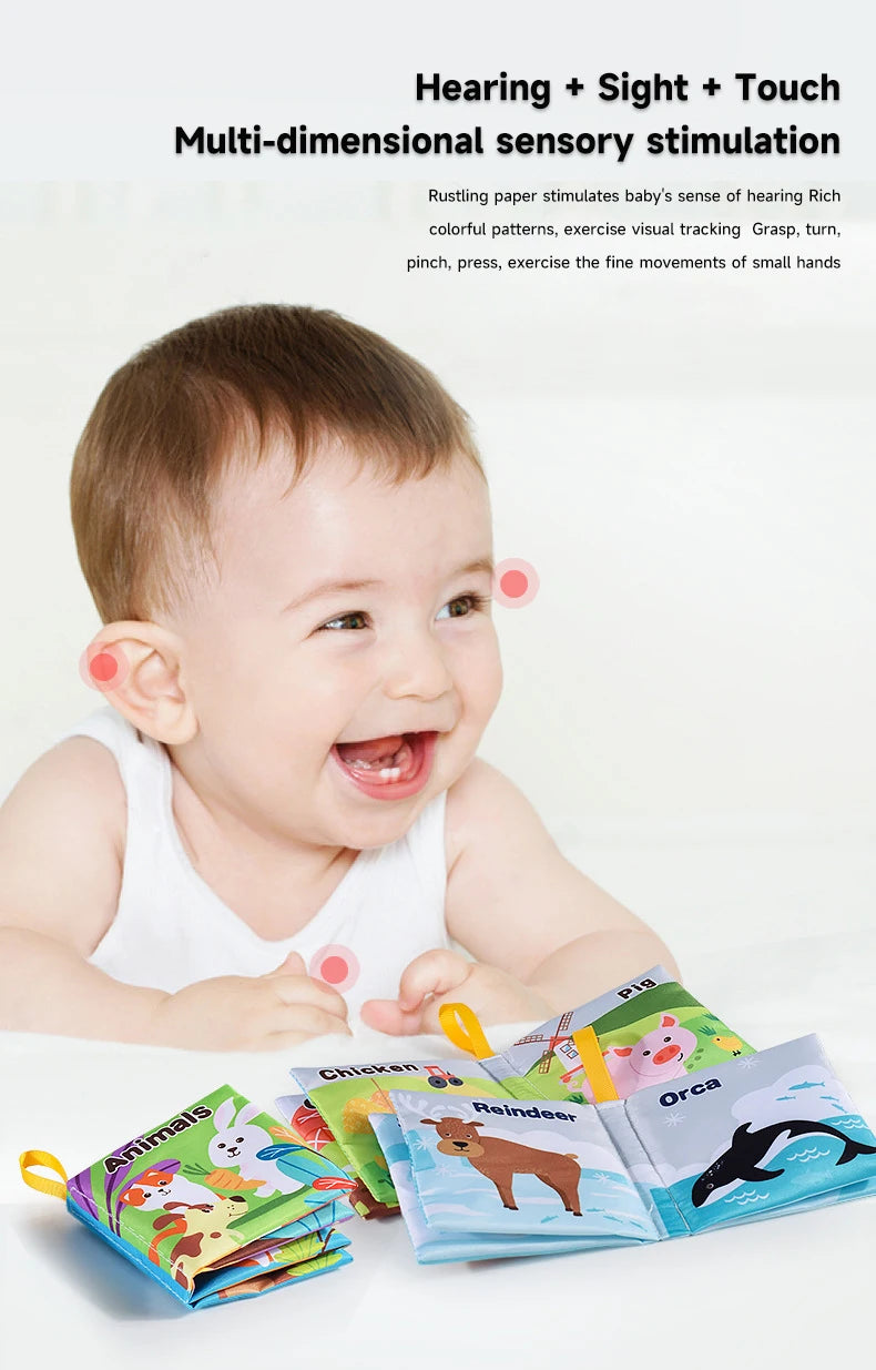 Baby  Enlightenment Cloth Books Educational Toys Baby Intelligence Development Learning Book Rustle Sound Cognition Sensory Toys