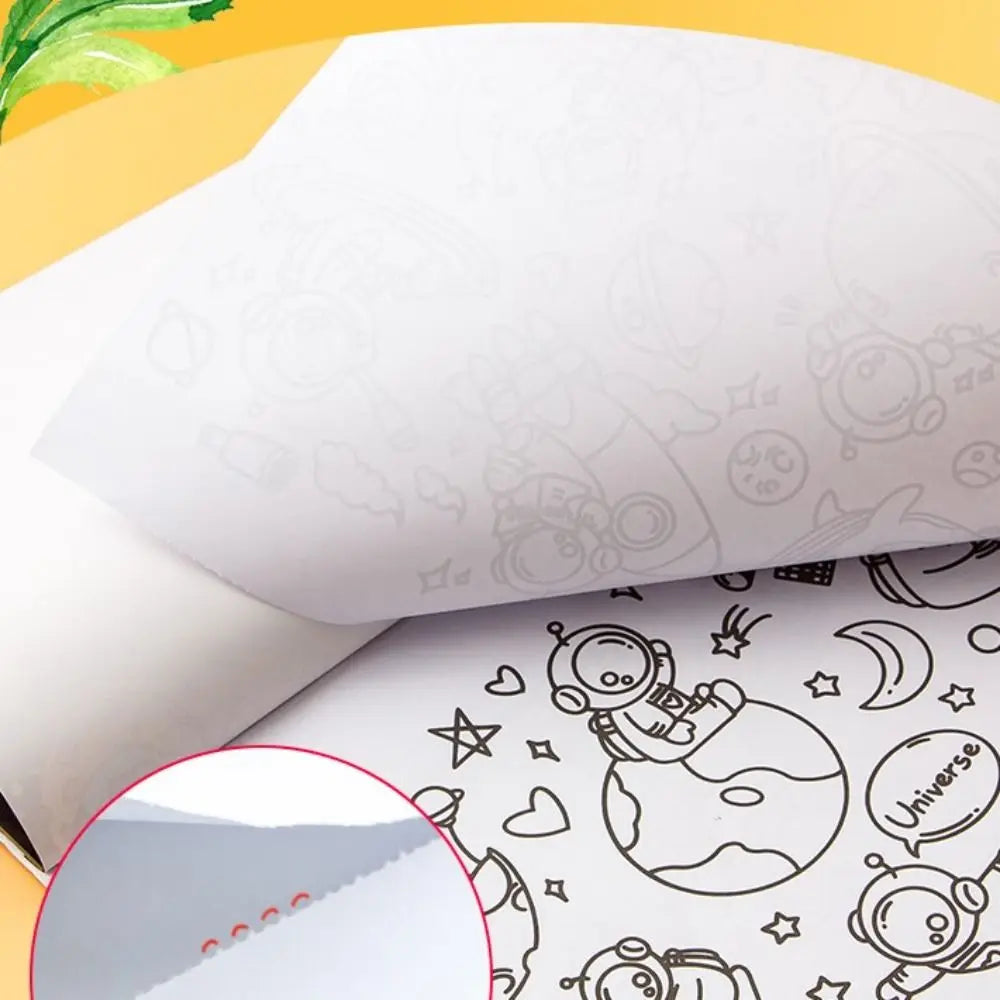 Funny Paper Children Coloring Activity Book Space Portable Color Filling Toy Educational Tearable Kids/Children/Toddler