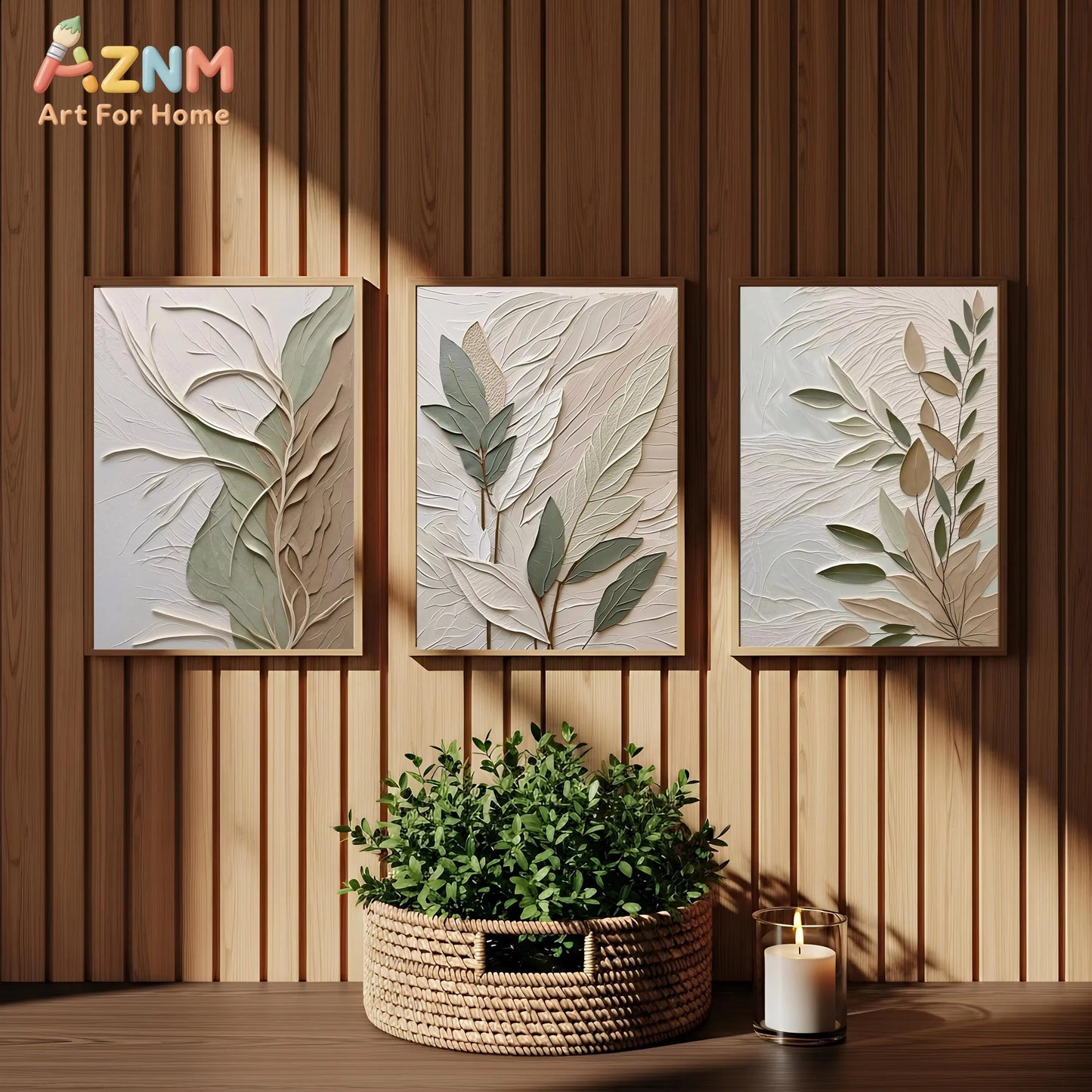 Textured Leaf Art Poster Neutral Tone Canvas Printing for Modern Home Decoration, Elegant Wall Arts Thoughtful Gifts