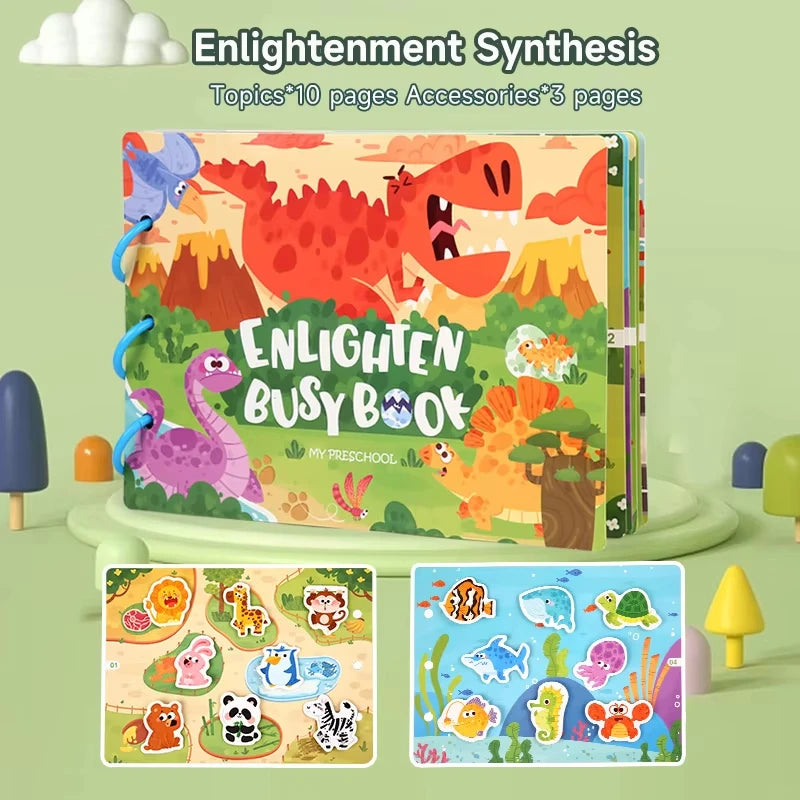 Animal Habitat Sticker Book for Kids Activity Montessori Busy Books Funny Sticker Book Educational Game Travel Toys for Toddlers
