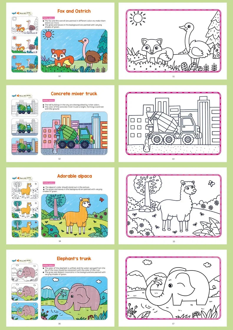 Graffiti Coloring Book, Fun Coloring Book, Cartoon Animal Drawing Book, Children's Coloring Book, Suitable for Children Aged 3-8
