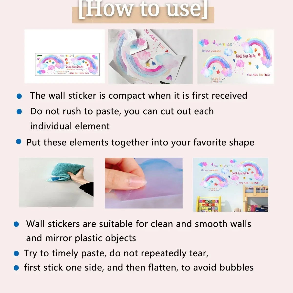 Children Growth Height Ruler Sticker To Measure And Record Kids Height With Unicorn Dinosaur Giraffe Cartoon Nursery Decor