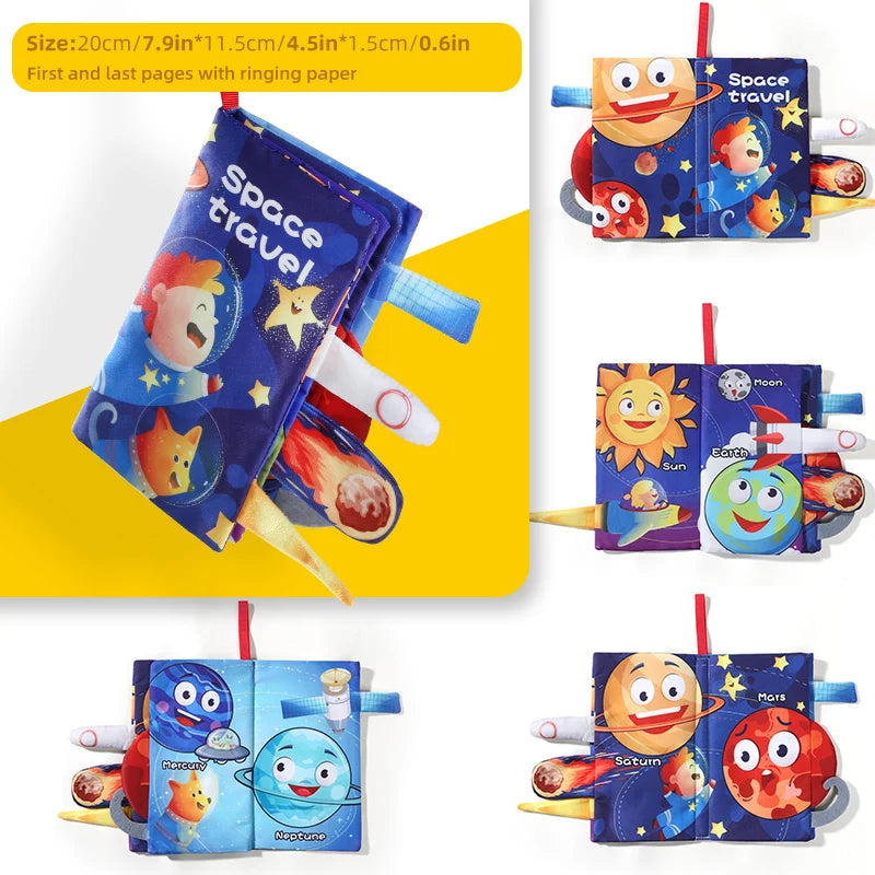 Baby Cloth Book for Children Fun Interactive Toys 0-3 Years Infant Early Education Toys Soft Tail Cloth Book Sensory Baby Toys