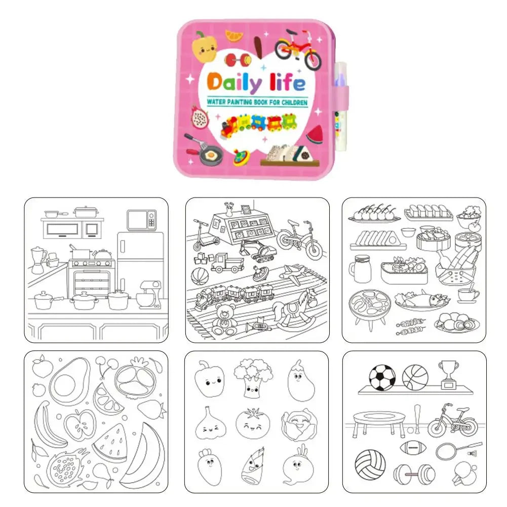 DIY Magic Water Drawing Book for Kids Early Education Doodle Coloring Book Birthday & Holiday Gift Creative Fun Activity Bo Q8Z7