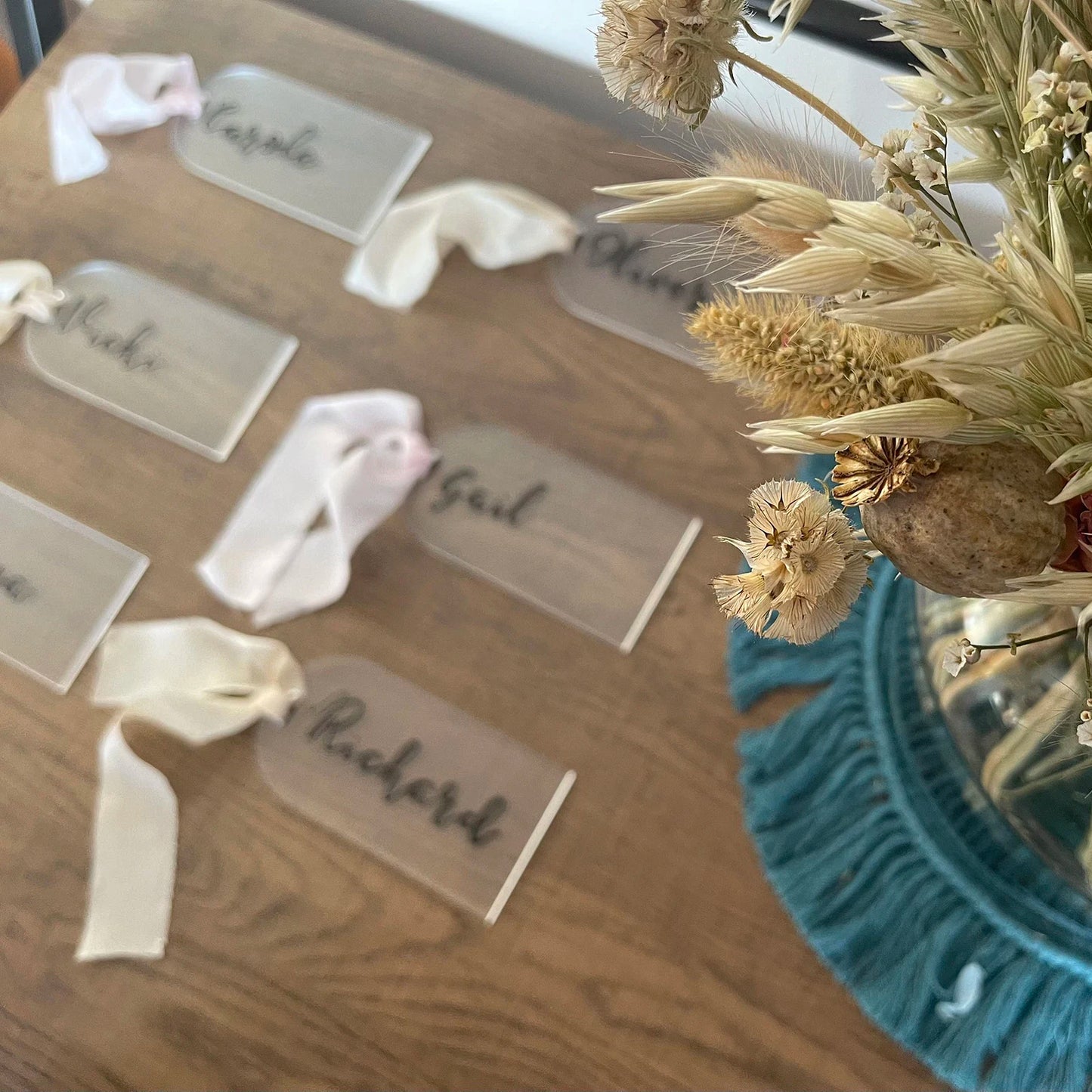 Frosted Acrylic Wedding Place Card Arch Name Tag Blank Name Plate Seating Chart Sign DIY Table Setting Mark Place Banquet Party