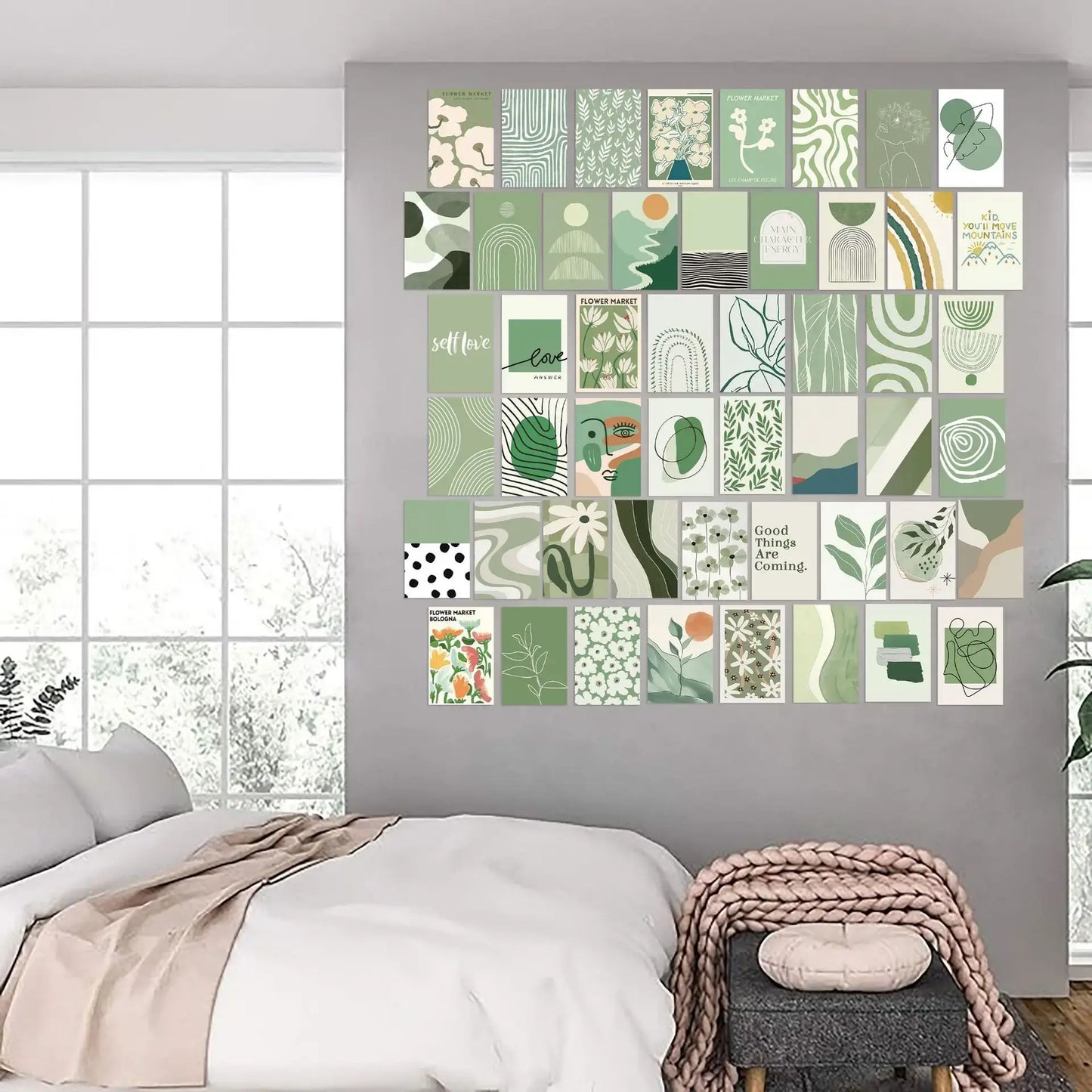 Set of 50 Aesthetic Boho Photo Collage
