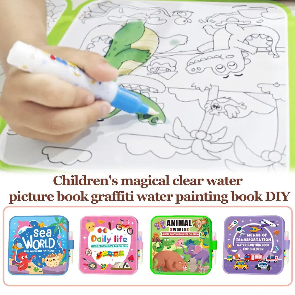 DIY Magic Water Drawing Book for Kids Early Education Doodle Coloring Book Birthday & Holiday Gift Creative Fun Activity Bo Q8Z7