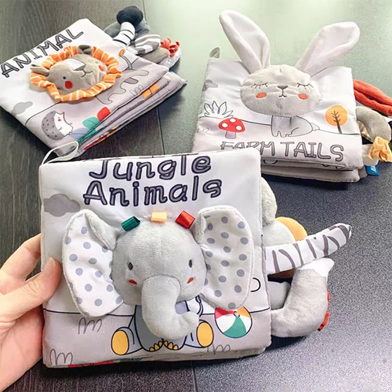 Soft Baby Books Toys 3D Touch and Feel Crinkle Cloth Books Babies Infant Kids Touch and Feel Crinkle for Infants Toddler Gifts