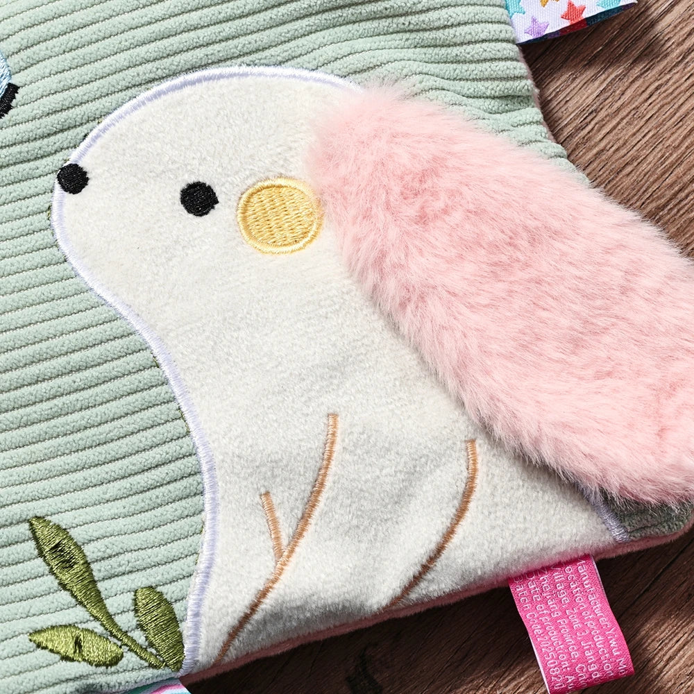 oft Baby Cloth Book with Bear & Goose, Sensory Crinkle Activity Book with Mirror, Teether, and Hanging Ring, Early Educational T
