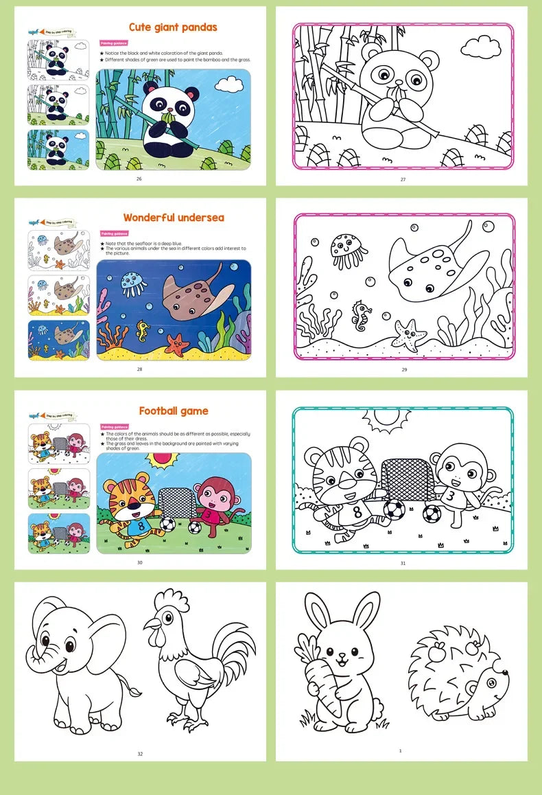 Graffiti Coloring Book, Fun Coloring Book, Cartoon Animal Drawing Book, Children's Coloring Book, Suitable for Children Aged 3-8