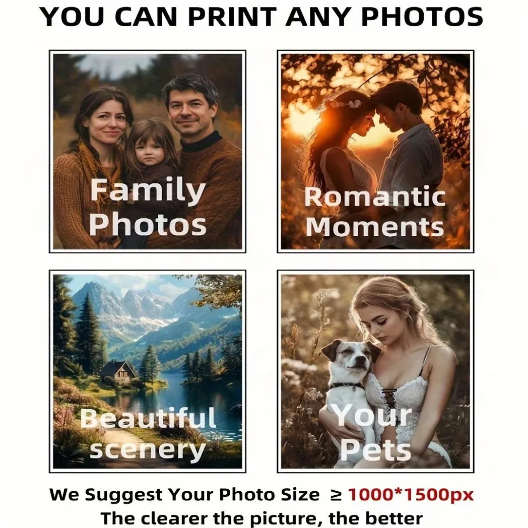 6pcs/set Custom Canvas Prints Photo Wall Art Personalized Poster for Family Life Pet Animal Birthdays Wedding Scenery Home Decor