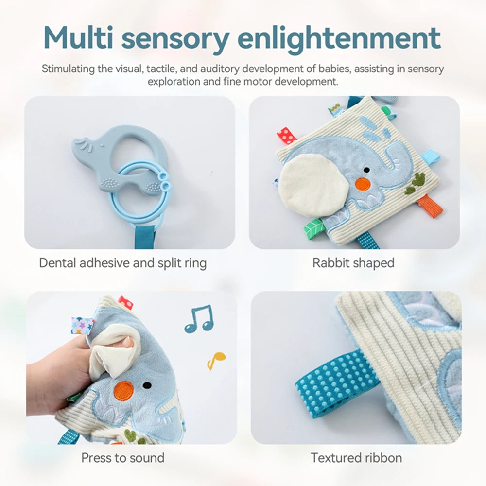 Soft Baby Books toys Montessori 3D Touch Feel High Contrast Cloth Book Sensory Early Learning games for kids Educational toys