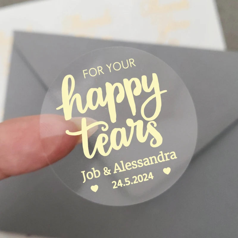 Custom Gold Foiled Stickers, Wedding, Birthday, Your Text, Thank You Labels, Baby Shower, Engagement, Invitation Seals.50 Pieces