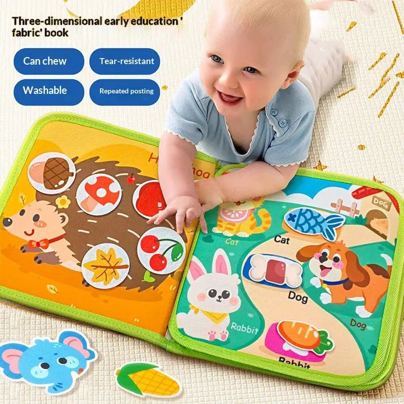Toddler Sensory Activity Busy Book Durable Quiet Book Preschool Learn Toy Interactive Montessori Busy Book for Fine Motor Skills