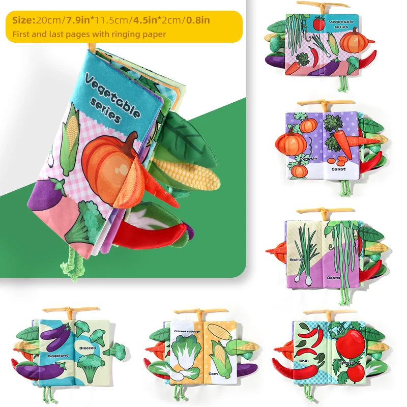 Baby Cloth Book for Children Fun Interactive Toys 0-3 Years Infant Early Education Toys Soft Tail Cloth Book Sensory Baby Toys