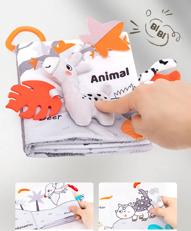 Soft Baby Books Toys 3D Touch and Feel Crinkle Cloth Books Babies Infant Kids Touch and Feel Crinkle for Infants Toddler Gifts