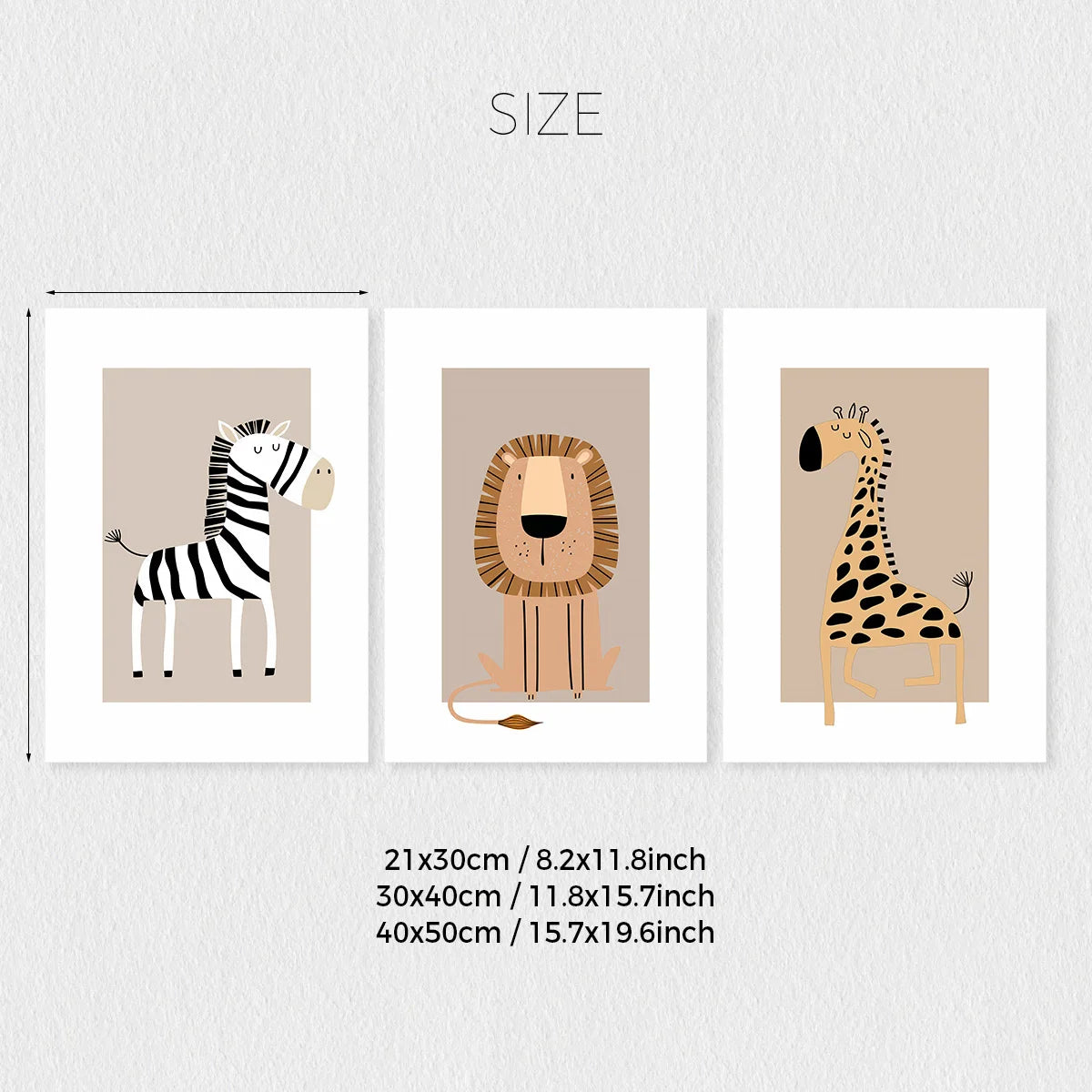 Set of 3 Nursery Bohemian Animal Posters