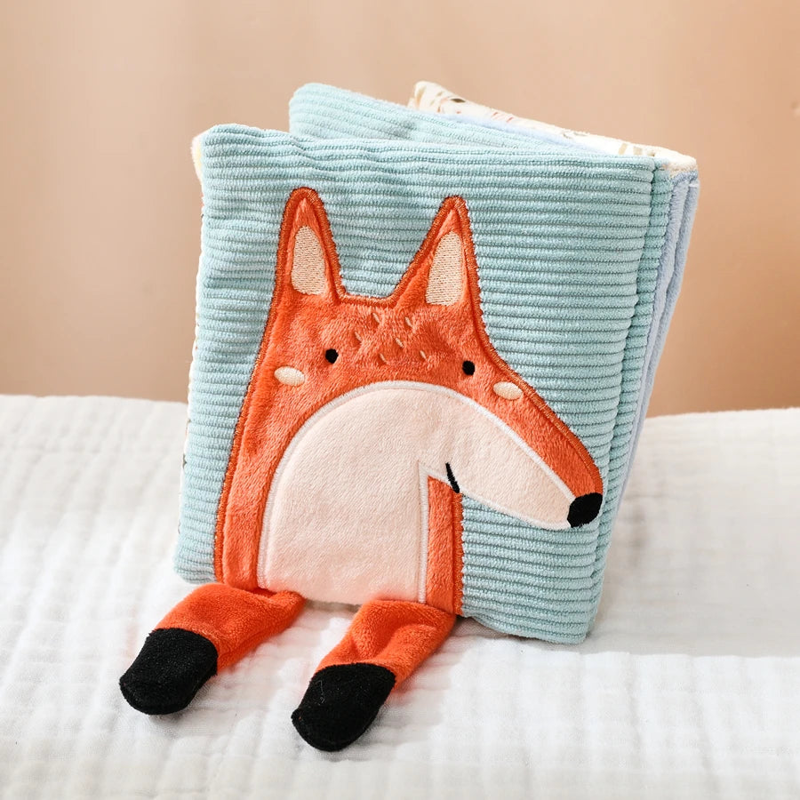 Baby Montessori Toys First Cloth Sensory Book Infant Cartoon Animal Cognitive Soft Books With Mirror Early Educational Toys