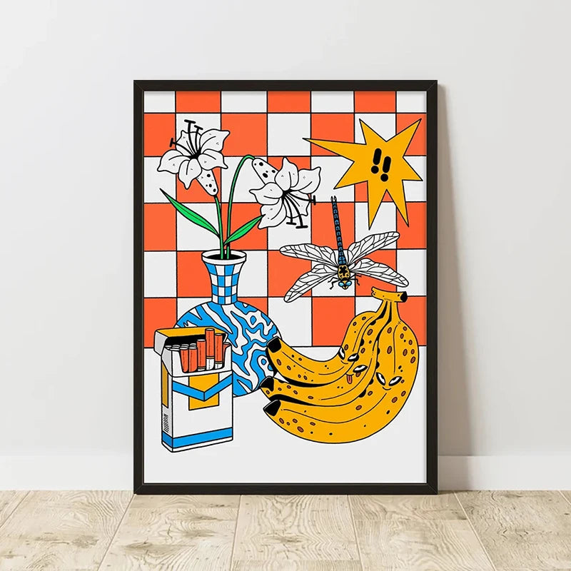 Classic Abstract Art Poster, Retro Abstract Image Printing Art Canvas Painting, Used for Home Room Wall Decoration, Frameless