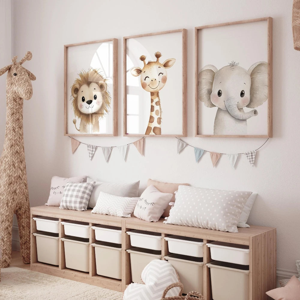 Set of 3 Safari Nursery Prints
