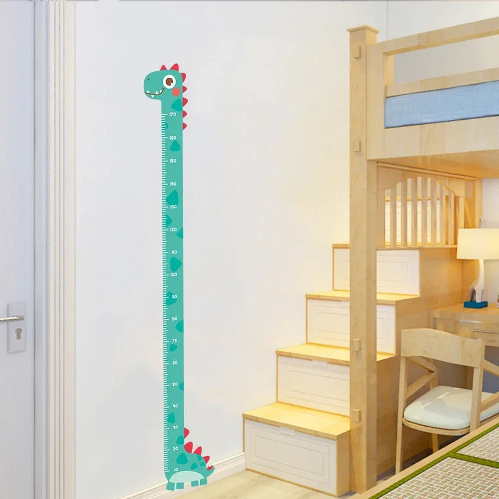 Children Growth Height Ruler Sticker To Measure And Record Kids Height With Unicorn Dinosaur Giraffe Cartoon Nursery Decor