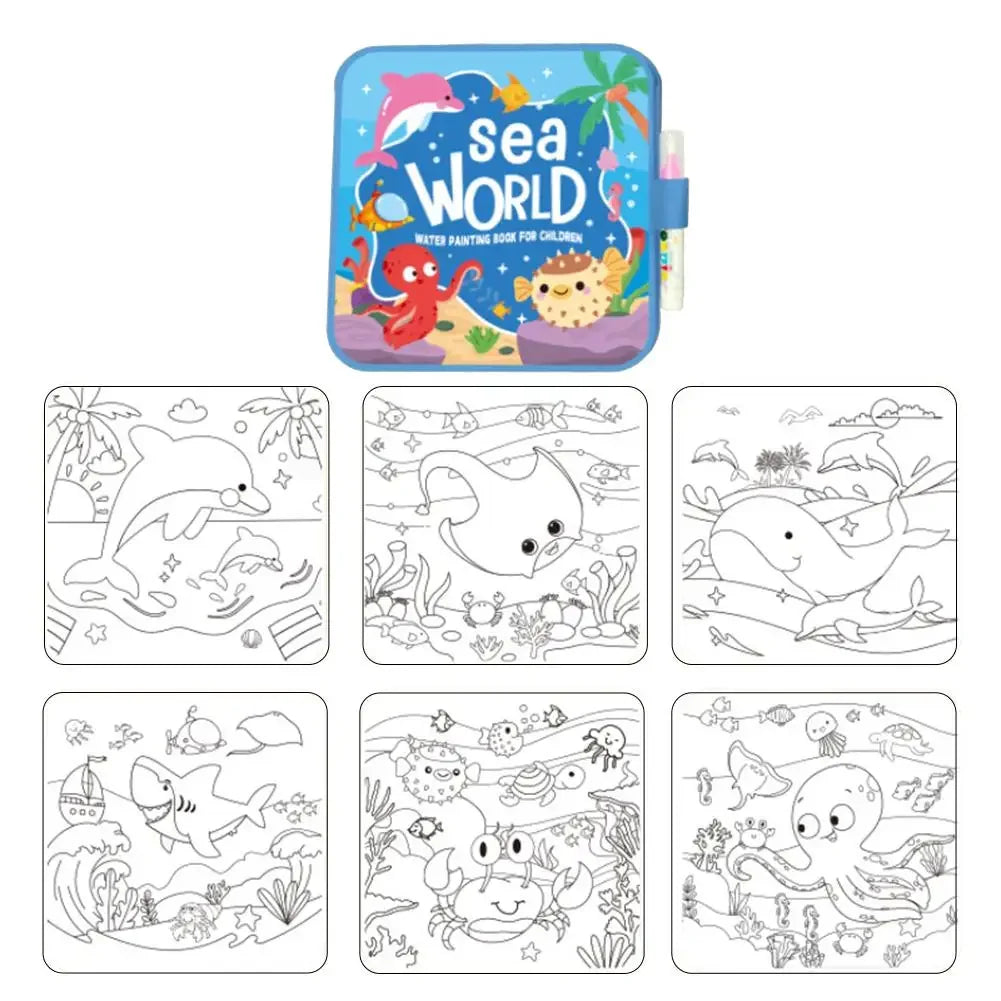 DIY Magic Water Drawing Book for Kids Early Education Doodle Coloring Book Birthday & Holiday Gift Creative Fun Activity Bo Q8Z7