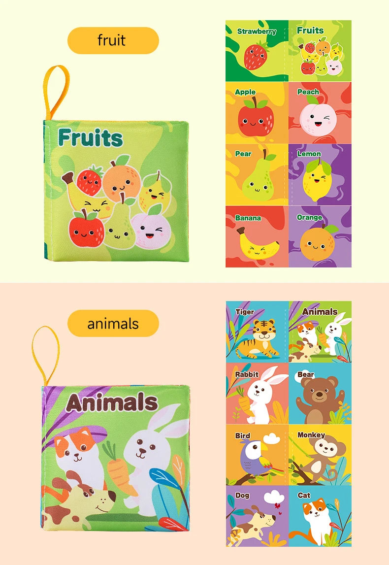 Baby  Enlightenment Cloth Books Educational Toys Baby Intelligence Development Learning Book Rustle Sound Cognition Sensory Toys