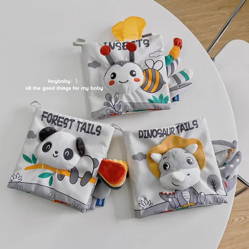Soft Baby Books Toys 3D Touch and Feel Crinkle Cloth Books Babies Infant Kids Touch and Feel Crinkle for Infants Toddler Gifts
