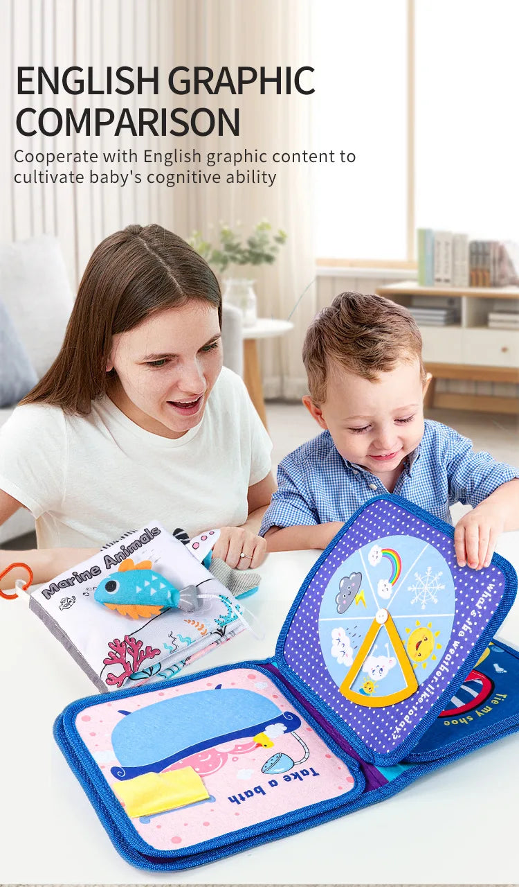 Montessori Busy Book for Toddlers, Activity Books for Airplane Car, Sensory Travel Toys, Preschool Learning Toys For Boy & Girl