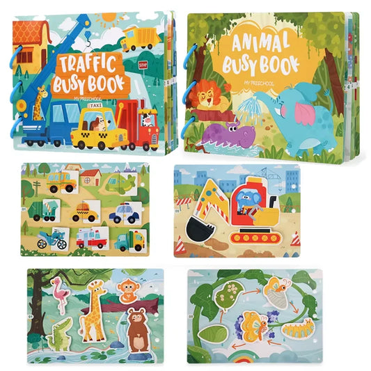 Animal Habitat Sticker Book for Kids Activity Montessori Busy Books Funny Sticker Book Educational Game Travel Toys for Toddlers