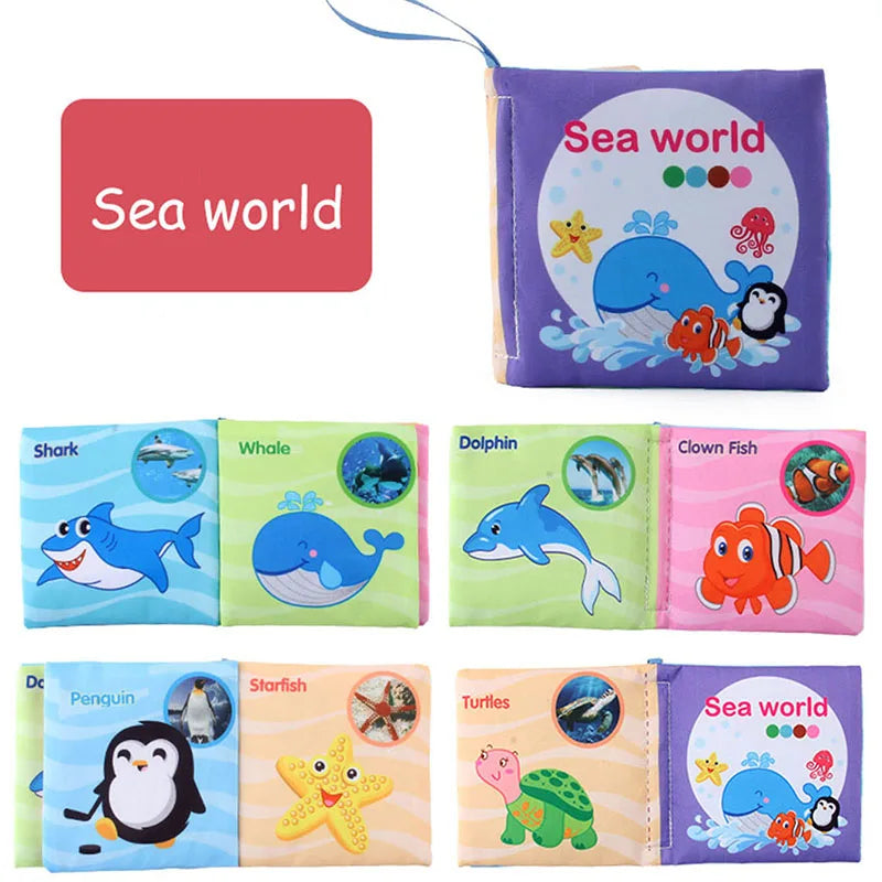 0-36M Baby Early Learning Toy Tail Cloth Book Puzzle Parent-child Interactive Sound Paper Infants Activity Toys for Babies