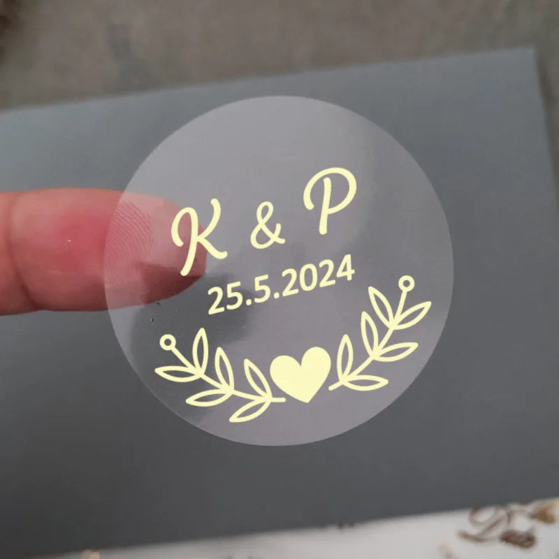 Custom Gold Foiled Stickers, Wedding, Birthday, Your Text, Thank You Labels, Baby Shower, Engagement, Invitation Seals.50 Pieces