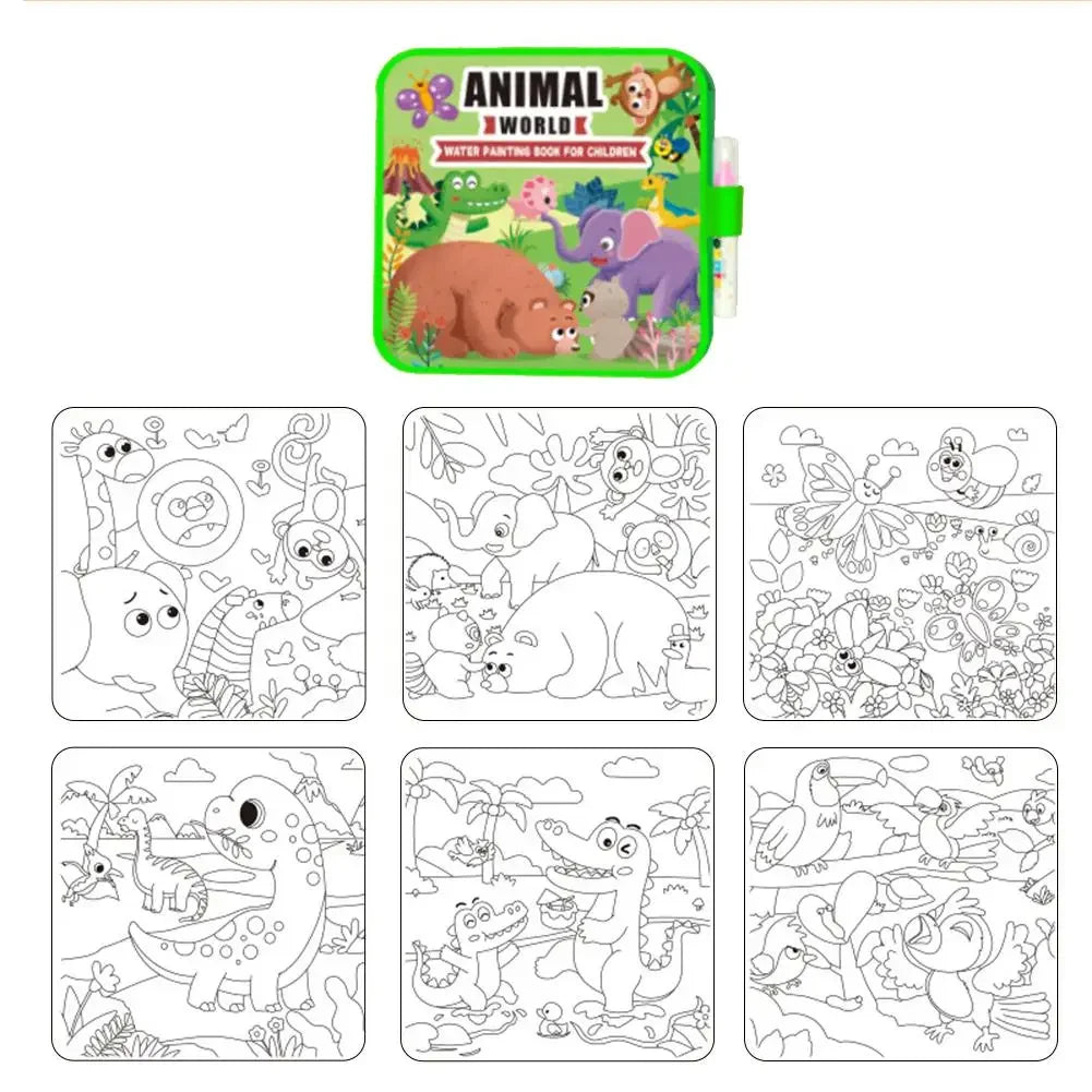 DIY Magic Water Drawing Book for Kids Early Education Doodle Coloring Book Birthday & Holiday Gift Creative Fun Activity Bo Q8Z7