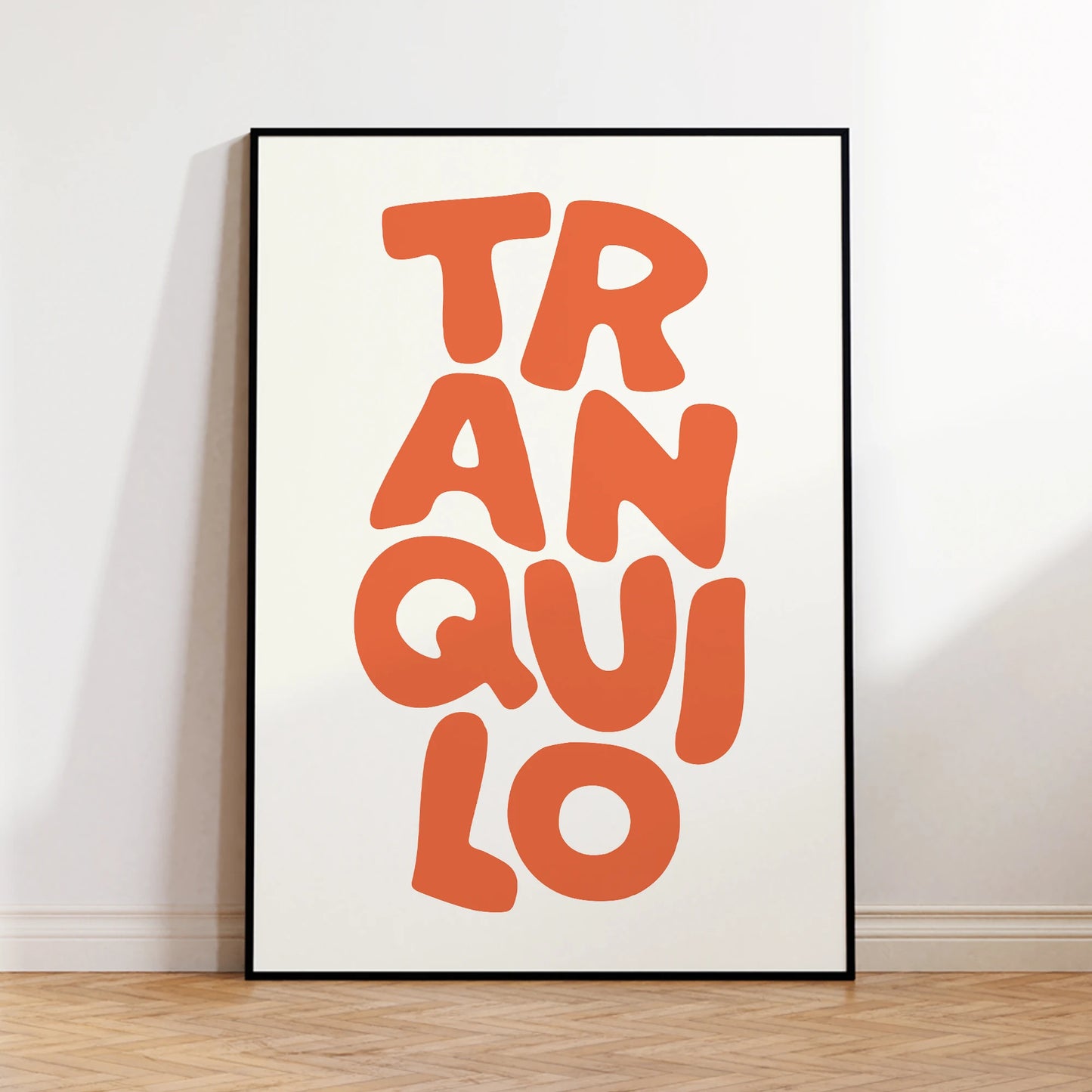 Boho Tranquilo Orange Cream Retro Typography Wall Art Print Canvas Painting Poster Picture For Living Room,Bedroom Home Decor