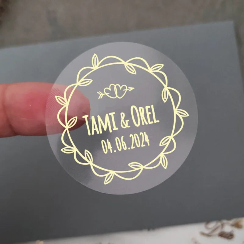 Custom Gold Foiled Stickers, Wedding, Birthday, Your Text, Thank You Labels, Baby Shower, Engagement, Invitation Seals.50 Pieces