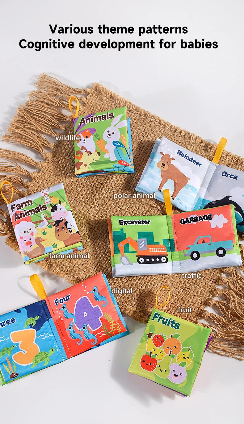 Baby  Enlightenment Cloth Books Educational Toys Baby Intelligence Development Learning Book Rustle Sound Cognition Sensory Toys