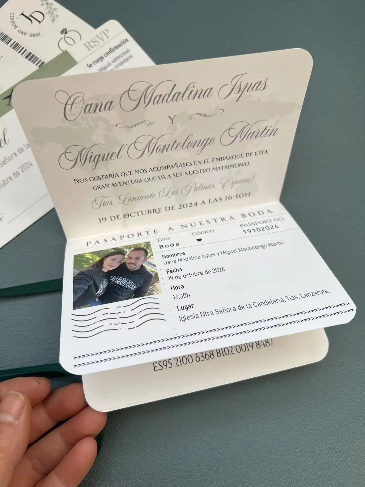 30/50pcs Multipage Passport Invitation Classic Wedding Invitation with RSVP Envelope Customizable Template