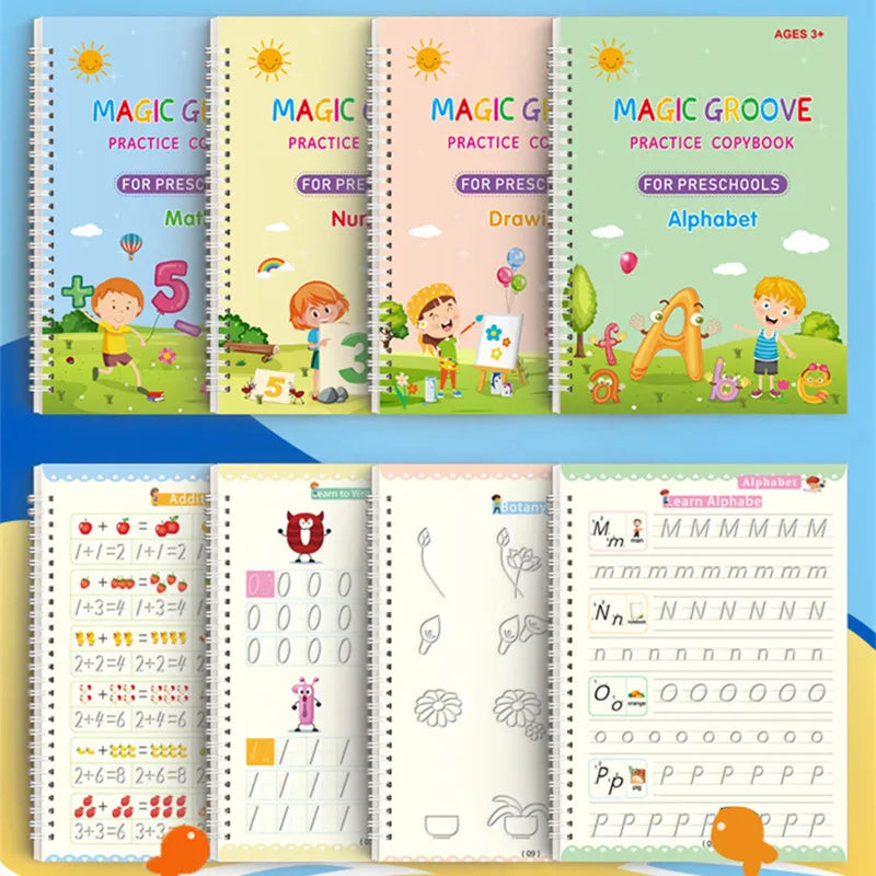 Reusable Magic Copybooks Baby Montessori Toys Magical Drawing Children Pen Control Training Books Kids Learning Educational Toys