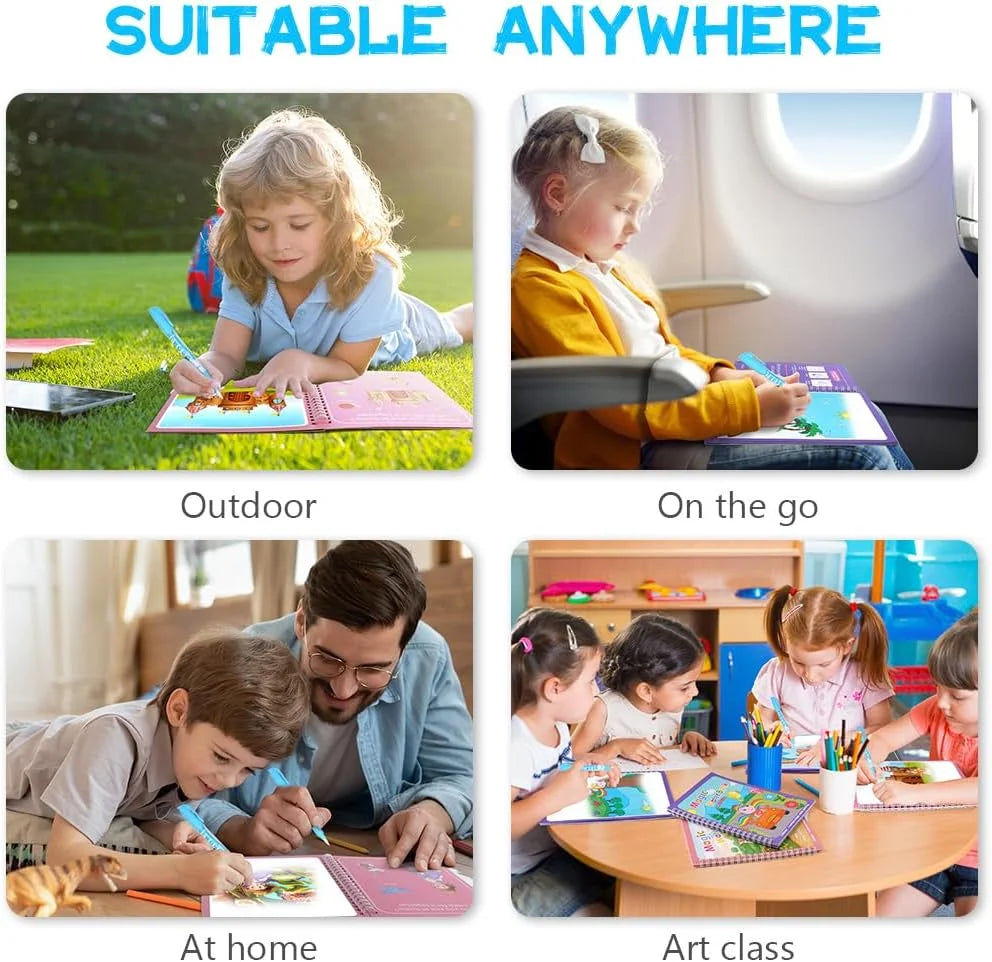 1PC Children Drawing Coloring Books Magic Water Drawing Book for Boys And Girls Gift Animal Cartoon Montessori Diy Painting Toys