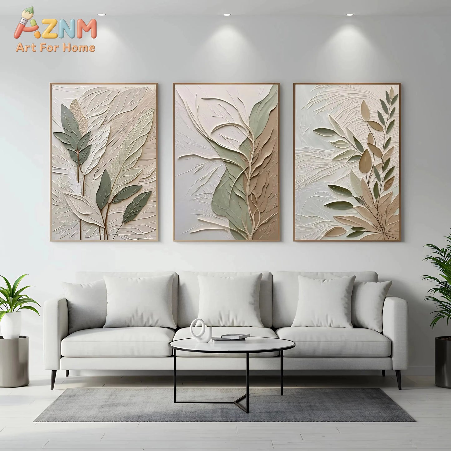 Textured Leaf Art Poster Neutral Tone Canvas Printing for Modern Home Decoration, Elegant Wall Arts Thoughtful Gifts