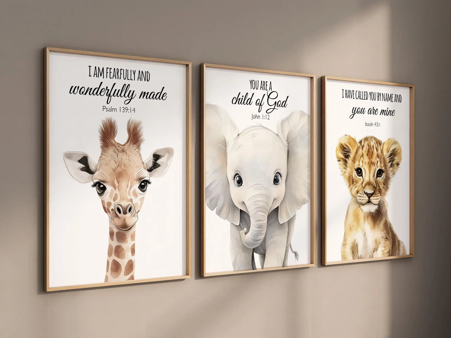 Set of 3 Safari Nursery Prints