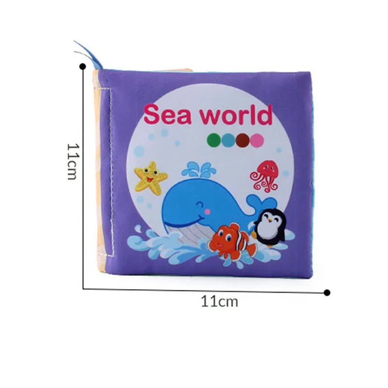 New Baby Toys Cartoon Animals Tail Baby Cloth Book Educational Ringed Paper Cloth Book Toys Enlightenment Baby Toys 0 12 Months