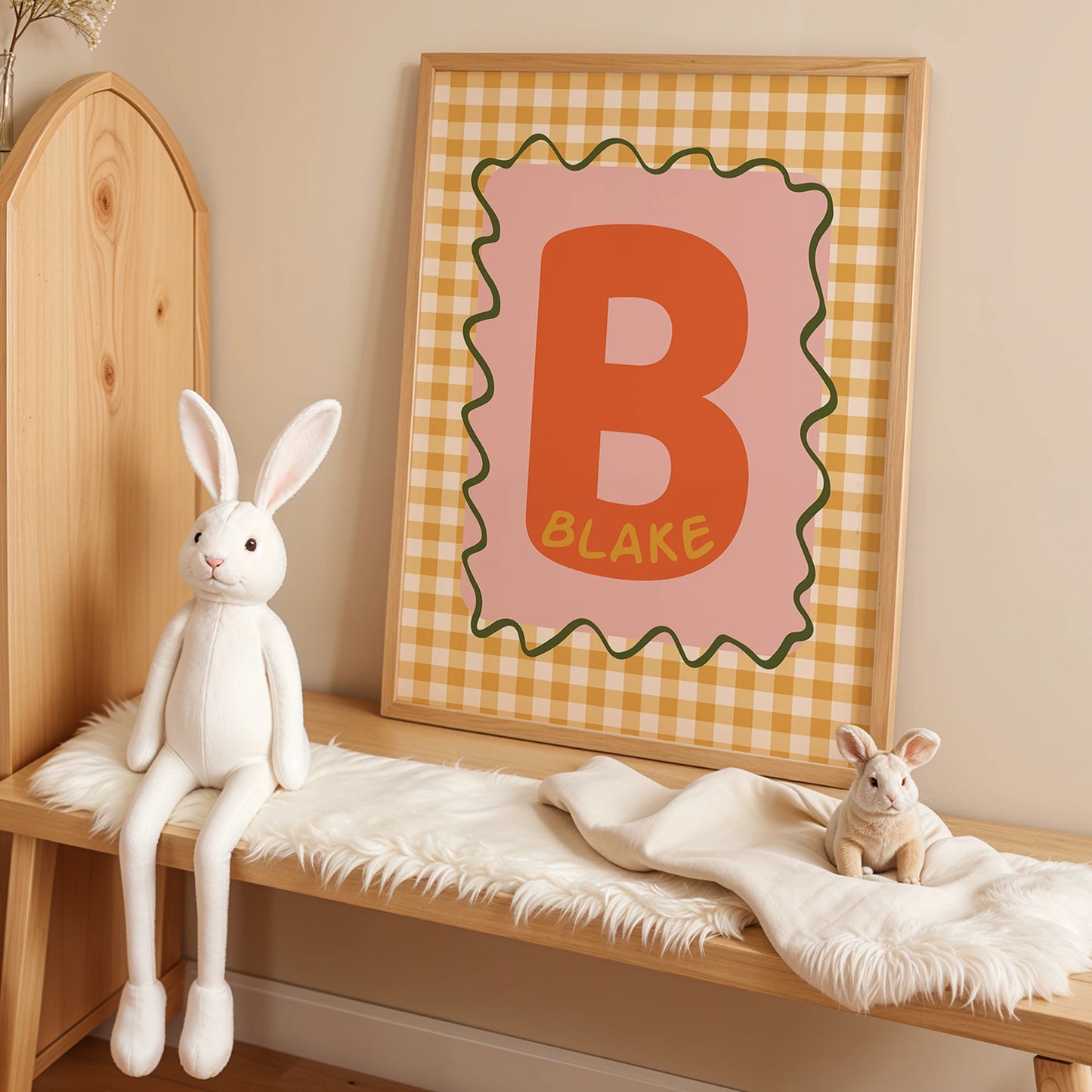 Personalized Custom Name Cartoon Child Stripe Wall Art Print Picture Canvas Poster Painting For Living Room Home Decor Gift