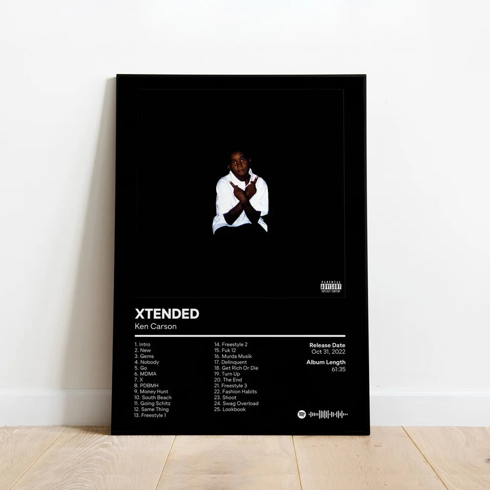 Poster Prints Ken Carson A Great Chaos Custom Album Hip Hop Custom Wall Art Picture Canvas Painting Living Room Home Decorati