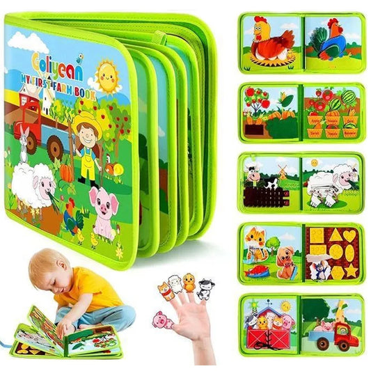 Toddler Sensory Activity Busy Book Durable Quiet Book Preschool Learn Toy Interactive Montessori Busy Book for Fine Motor Skills
