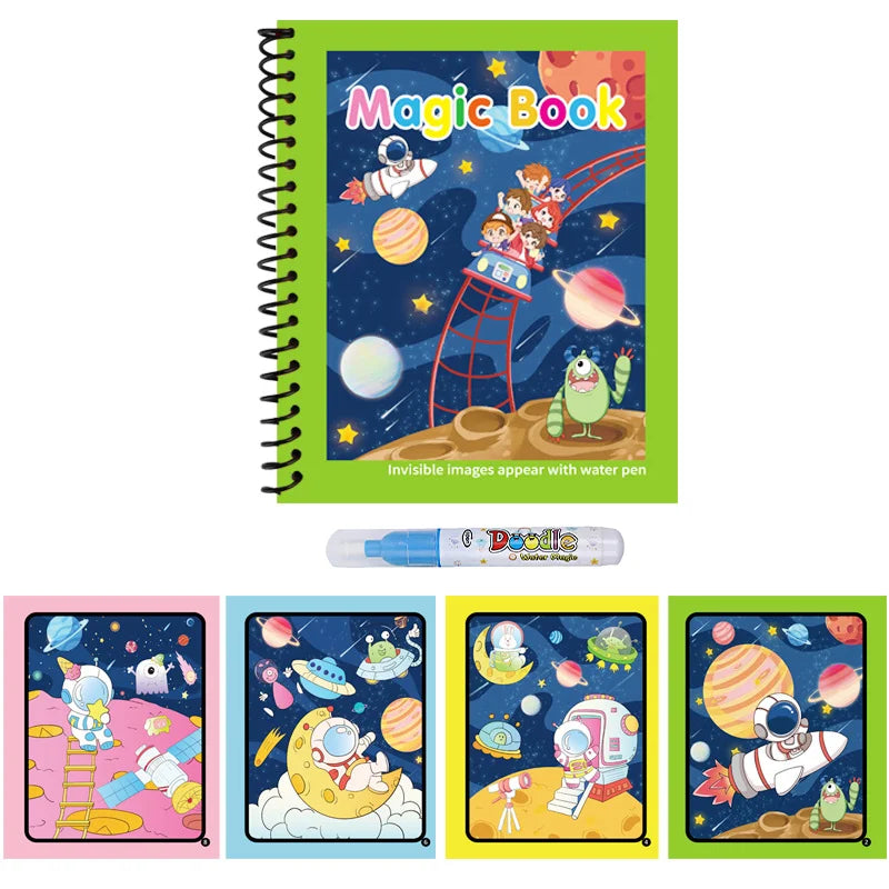 1PC Children Drawing Coloring Books Magic Water Drawing Book for Boys And Girls Gift Animal Cartoon Montessori Diy Painting Toys